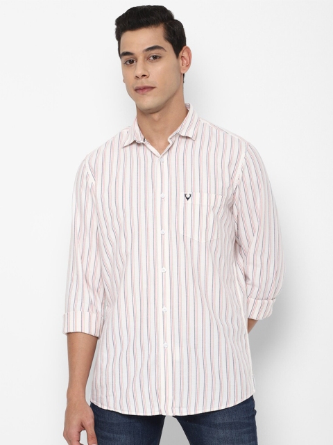 

Allen Solly Men White Slim Fit Striped Casual Shirt