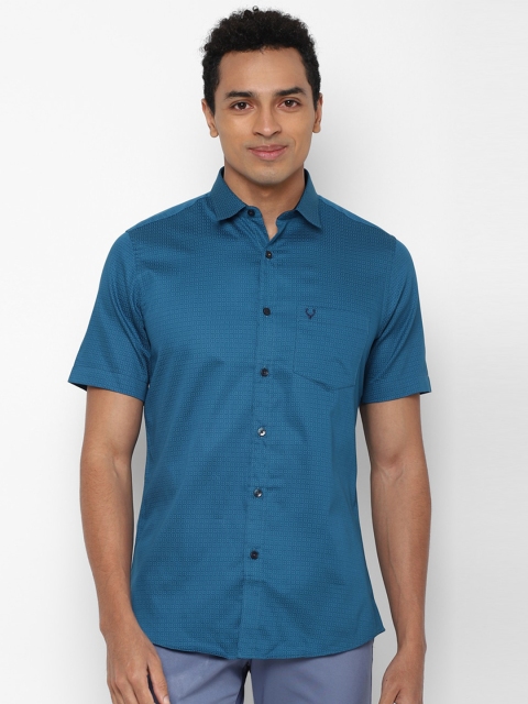 

Allen Solly Men Blue Slim Fit Printed Pure Cotton Casual Shirt