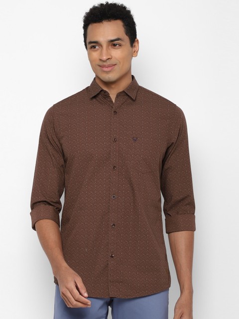 

Allen Solly Men Brown & White Slim Fit Printed Pure Cotton Casual Shirt