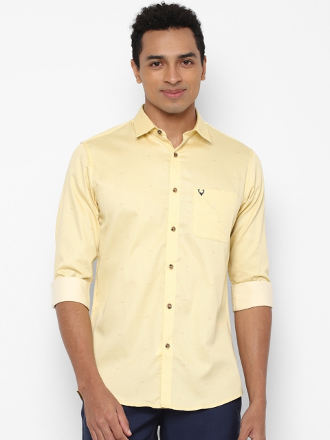 

Allen Solly Men Yellow Slim Fit Printed Pure Cotton Casual Shirt