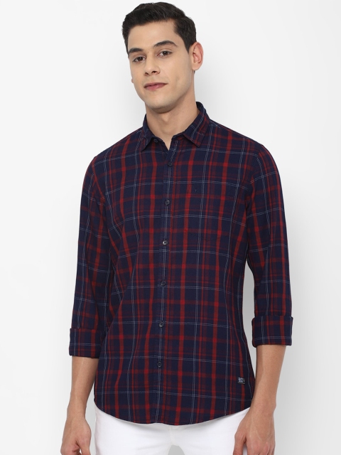

Allen Solly Sport Men Navy Blue Tartan Checks Checked Casual Shirt