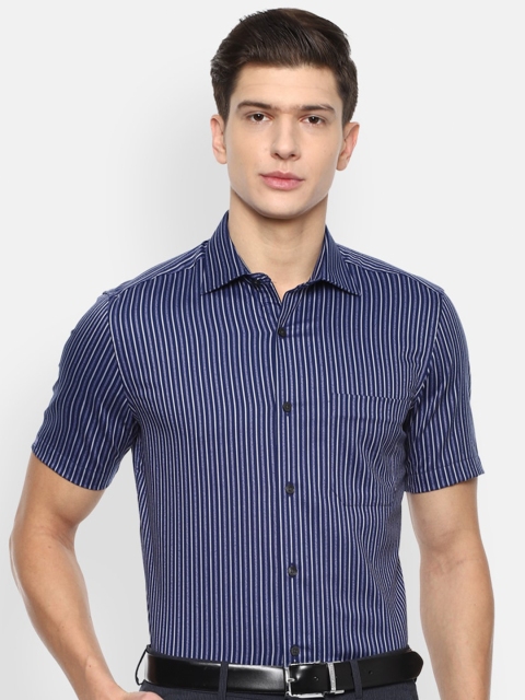 

Louis Philippe Men Navy Blue Striped Formal Shirt