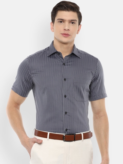 

Louis Philippe Men Navy Blue Multi Stripes Striped Formal Shirt