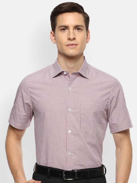 

Louis Philippe Men Purple Micro Checks Checked Pure Cotton Formal Shirt