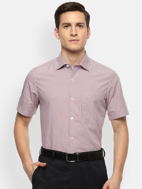 

Louis Philippe Men Purple Micro Checks Checked Pure Cotton Formal Shirt