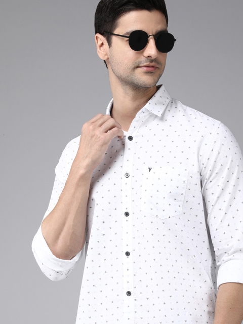 

Van Heusen Sport Men White Slim Fit Printed Pure Cotton Casual Shirt