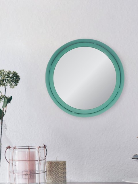 

MARKET99 Turquoise Blue Solid Metal Wall Mirror