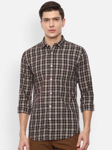 

Louis Philippe Jeans Men Brown Slim Fit Checked Pure Cotton Casual Shirt