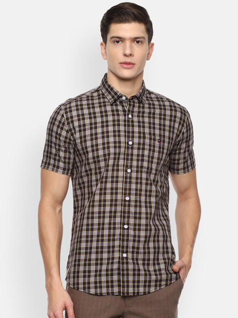 

Louis Philippe Jeans Men Brown Slim Fit Checked Casual Shirt