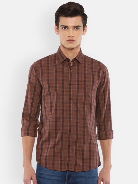 

Louis Philippe Sport Men Brown Slim Fit Checked Pure Cotton Casual Shirt
