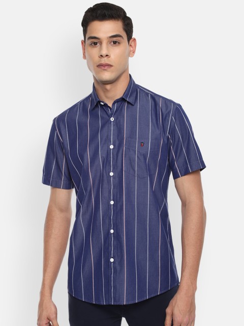 

Louis Philippe Sport Men Navy Blue Slim Fit Striped Casual Shirt