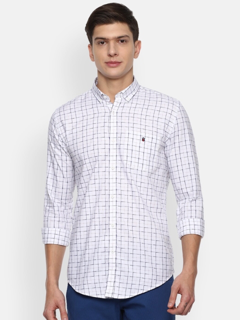 

Louis Philippe Sport Men White Slim Fit Grid Tattersall Checks Pure Cotton Casual Shirt