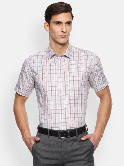 

Van Heusen Men Grey Checked Regular Fit Casual Shirt