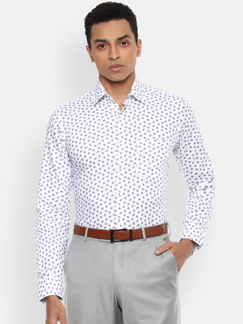 

Van Heusen Men White Slim Fit Printed Pure Cotton Formal Shirt