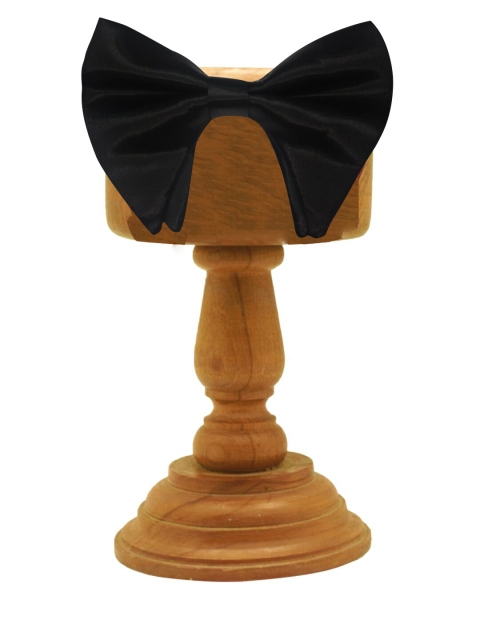 

MUTAQINOTI Men Black Solid Modern Style Bow Tie