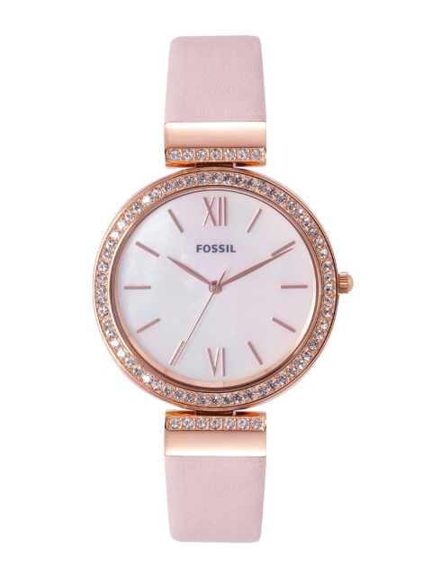 

Fossil Women off-White Dial & Beige Leather Straps Analogue Watch- ES4537