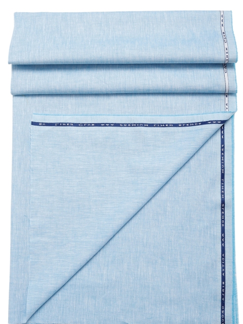 

CAVALLO by Linen Club Men Blue Solid Shirt Clothing Fabric