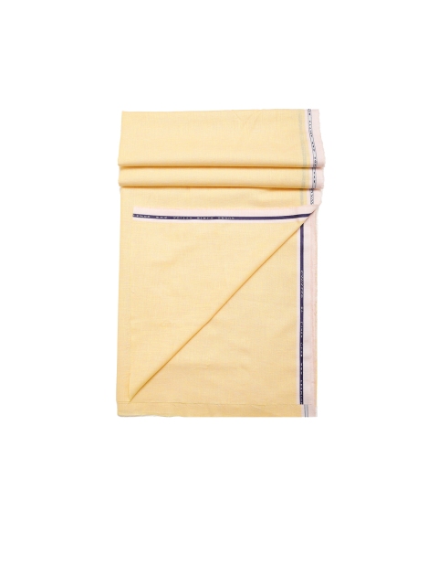 

CAVALLO by Linen Club Men Yellow Solid Shirt Clothing Fabric