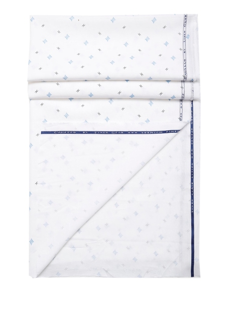 

CAVALLO by Linen Club Men Blue & White Printed Shirt Clothing Fabric