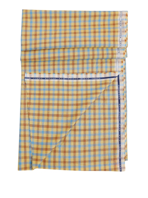 

CAVALLO by Linen Club Men Brown & Blue Checked Shirt Fabric