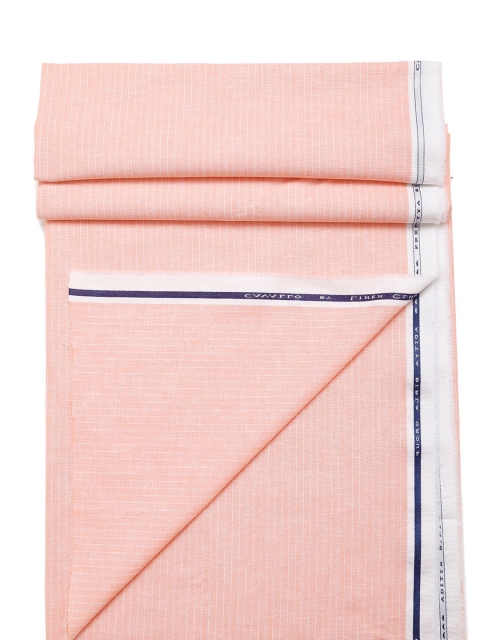 

CAVALLO by Linen Club Men Pink & White Striped Shirt Fabric