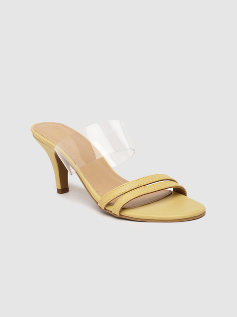 

Inc 5 Women Mustard Yellow & Transparent Casual Regular Slim Sandals