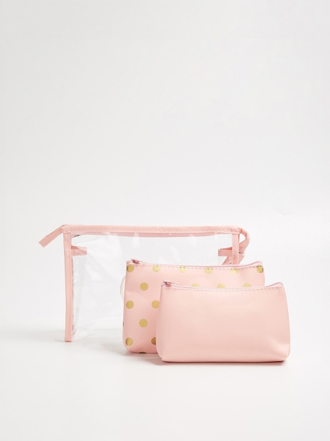 

Ginger by Lifestyle Women Peach-Coloured Solid Toiletry Kit