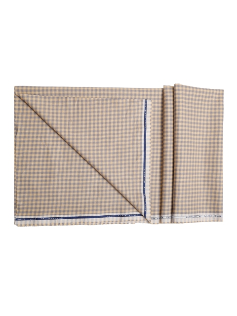 

CAVALLO by Linen Club Men Brown & White Checked Shirting Fabric
