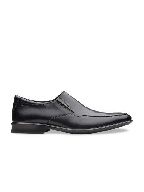 

Clarks Men Black Solid Leather Formal Slip-on's