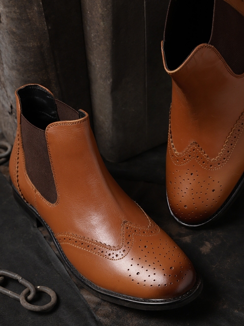 

Roadster Women Tan Mid-Top Genuine Leather Flat Boots