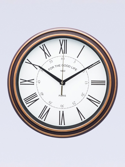 

MARKET99 Copper-Toned & White Analogue Contemporary Wall Clock