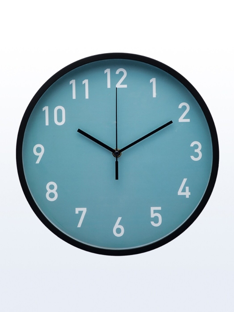 

MARKET99 Blue & Black Solid Round Contemporary Wall Clock 30cm