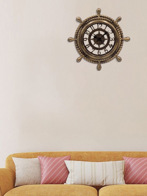 

MARKET99 Gold-Toned Analogue Contemporary Handcrafted Wall Clock
