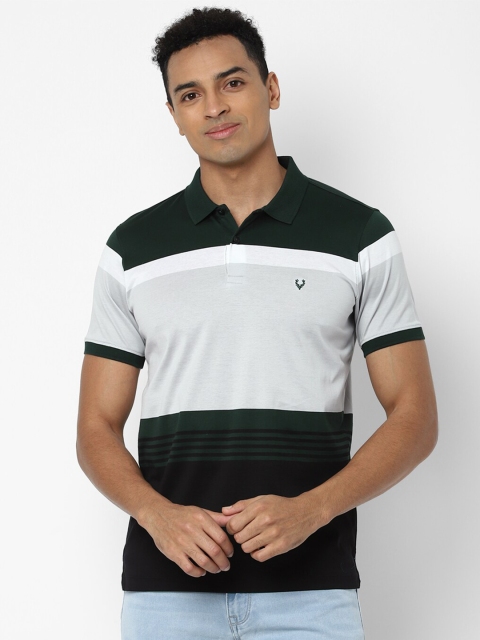 

Allen Solly Men Blue Colourblocked Polo Collar Applique T-shirt