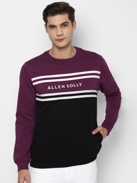 

Allen Solly Men Purple & Black Colourblocked Sweatshirt