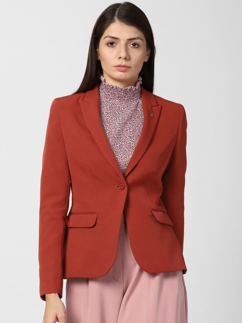 

Van Heusen Woman Red Solid Single-Breasted Casual Blazer