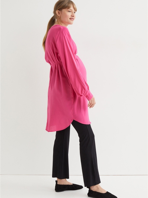 

H&M MAMA Pink Tie-Belt Tunic