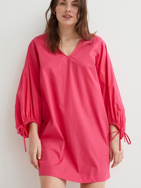 

H&M Women Pink Balloon-sleeved Dress