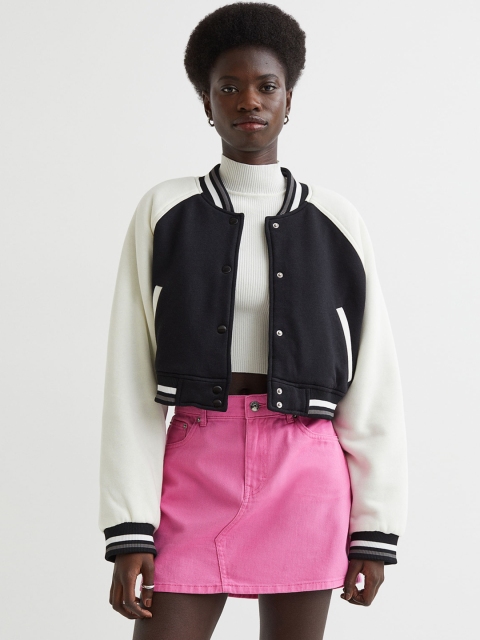 

H&M Women Pink Pure Cotton Short Twill Skirt