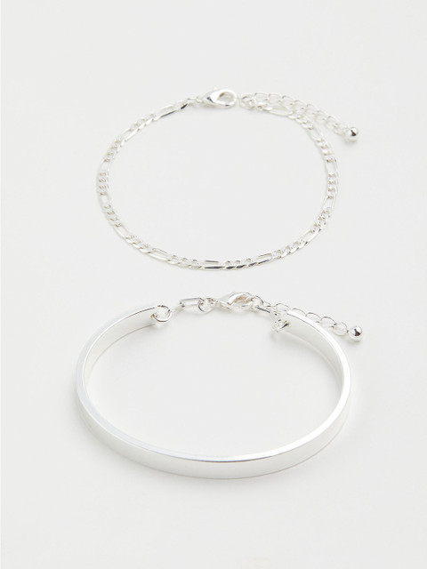 

H&M Women 2-Pack Bracelets, Silver