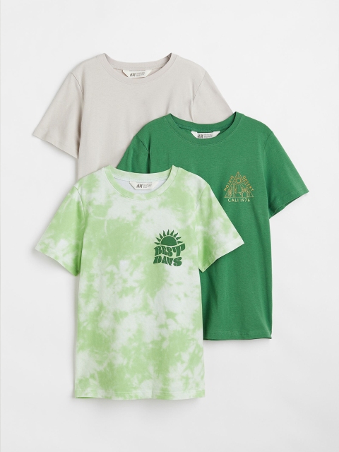 

H&M Boys Pack of 3 Cotton Jersey T-shirts, Beige
