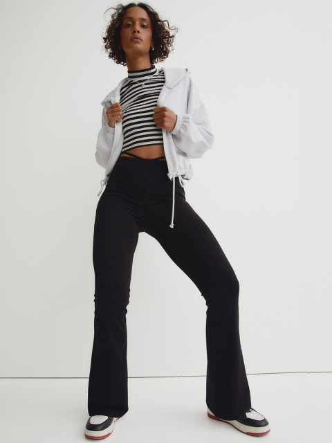 

H&M Women Black Jersey Jazz Trousers