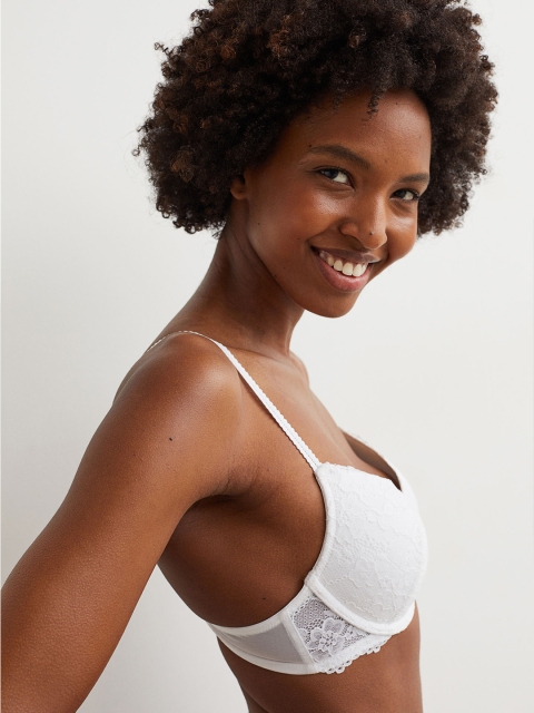 

H&M Women White Lace Push-Up Bra - 1052118001