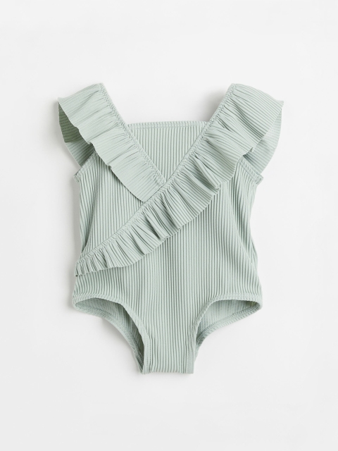 

H&M Girls Green Flounced Swimsuit
