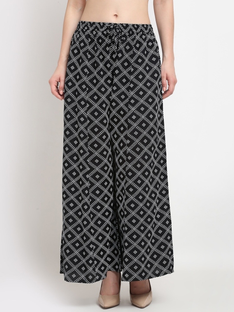 

Jinfo Women Black & Pink Pack of 2 Ethnic Motifs Printed Flared Ethnic Palazzos
