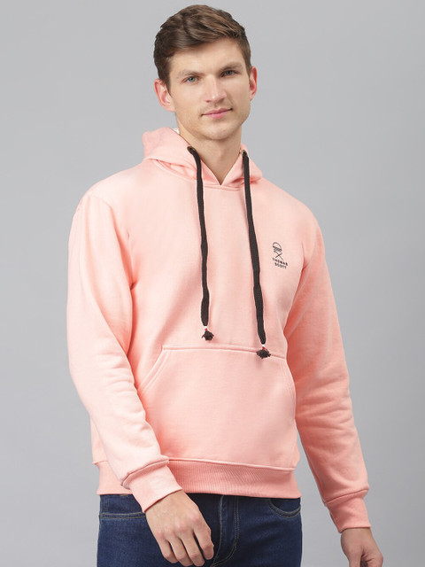 

Thomas Scott Men Pink Solid Hooded Sustainable Sweatshirt