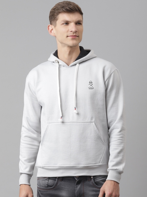 

Thomas Scott Men Grey Hooded Sustainable Sweatshirt