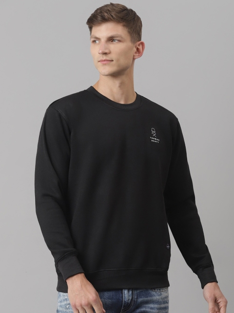 

Thomas Scott Men Black Round Neck Sustainable Sweatshirt