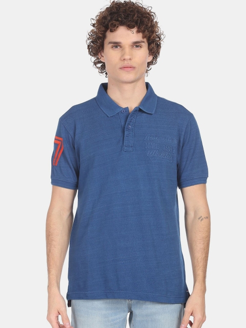 

Aeropostale Men Blue Polo Collar T-shirt