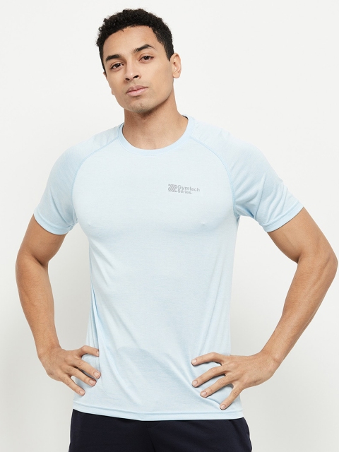 

max Men Turquoise Blue Solid T-shirt